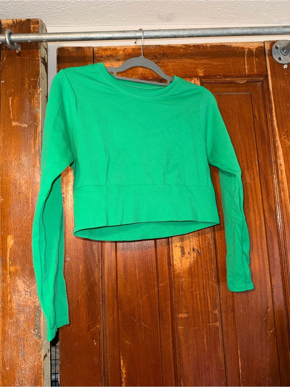 aerie Bright Green Long-Sleeve Crop Top